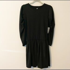 Women’s new Velvet Torch black rouched top long sleeve dress